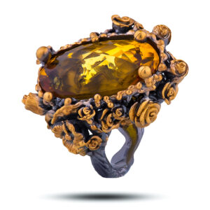 Кольцо «Марсела», камень цитрин, размер 17,25