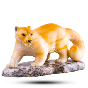 Фигурка из камня «Снежный барс» Камень ангидрит