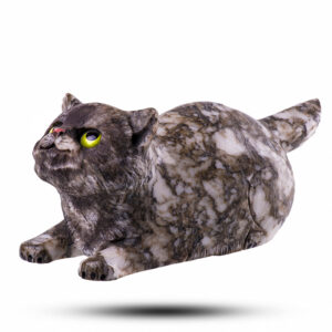 Фигурка Кот «Ирбис» Камень ангидрит