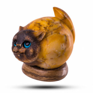 Фигурка Кот «Колобок» Камень ангидрит