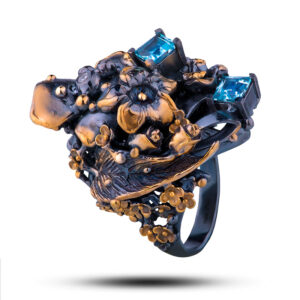 Кольцо «Элегия», камни топаз, фианит, размер 18