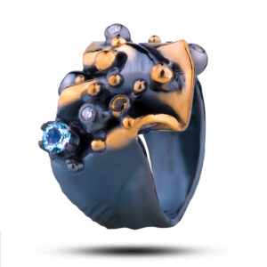 Кольцо «Винтаж», камни топаз, цитрин, фианит, размер 17