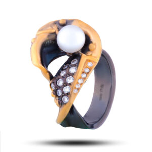 Кольцо «Дали», жемчуг, фианит, размер 18