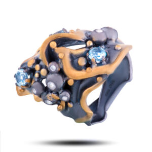 Кольцо «Восторг», камни топаз, фианит, размер 17,5