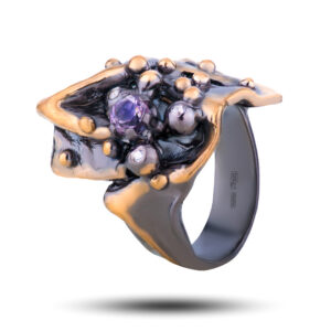 Кольцо «Винтаж», камни аметист, фианит, размер 16