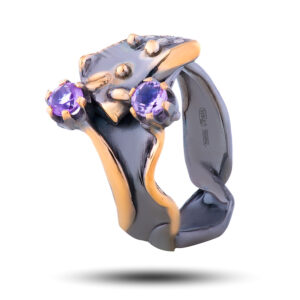 Кольцо «Винтаж», камни аметист, фианит