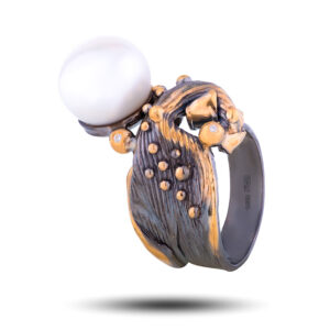 Кольцо «Винтаж», жемчуг, фианит, размер 17