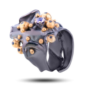 Кольцо «Модерн», камни аметист, фианит, размер 18