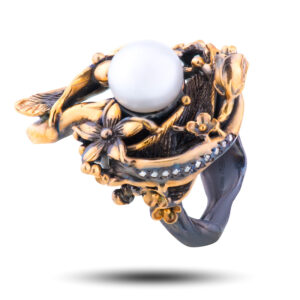 Кольцо «София», жемчуг, фианит, размер 17