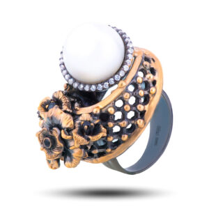 Кольцо «Виндзор», жемчуг, шпинель, фианит, размер 18,5