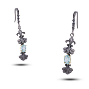 Серьги с камнем топаз, 4,47г