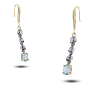 Серьги с камнем топаз, 4,88г