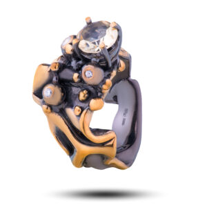 Кольцо «Винтаж», камни цитрин, фианит