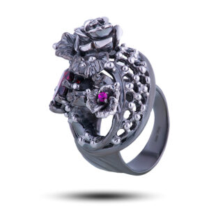 Кольцо «Миледи», камни гранат, фианит, размер 18,25