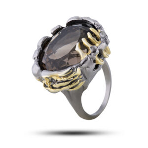 Кольцо с камнем раухтопаз, размер 17