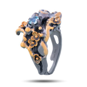 Кольцо «Лидия», камни топаз, фианит, размер 16