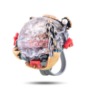 Кольцо с кварцем, размер 19