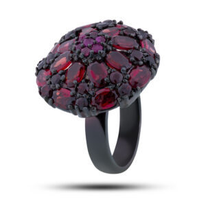 Кольцо, камни гранаты, рубины, размер 18,25