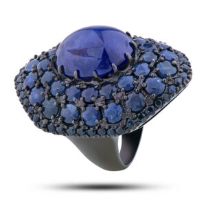 Кольцо, камень сапфир, размер 18