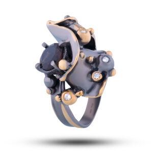 Кольцо «Модерн», камни раухтопаз, фианит, размер 17,5