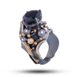 Кольцо «Винтаж», камни раухтопаз, фианит, размер 18,5