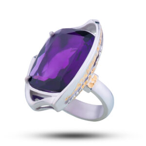 Кольцо «Фелиция», камень аметист, размер 17,5