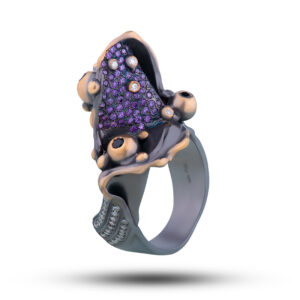 Кольцо «Импровизация», камни фианит, шпинель, размер 17,5