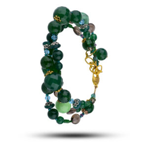 Браслет «Линда», камни хризопраз, раухтопаз