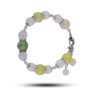 Браслет из агата и розового кварца, «Клен»