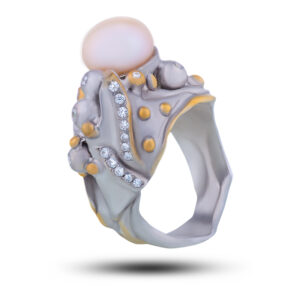 Кольцо «Метаморфозы», жемчуг, фианит, размер 18,5