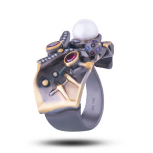 Кольцо «Арабеска», жемчуг, фианит, размер 17