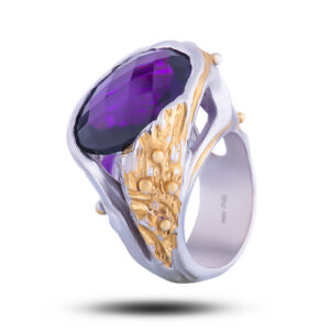 Кольцо «Восторг», камень аметист, размер 16,75