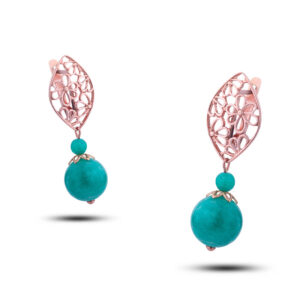 Серьги «Цветение», камень амазонит