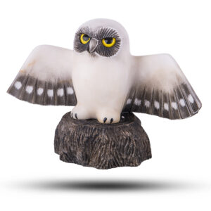 Статуэтка из камня «Сова» Камень ангидрит, кальцит