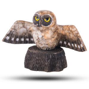 Фигурка из камня «Сова» Камень ангидрит, кальцит