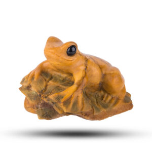 Статуэтка из камня «Лягушка на листочке»