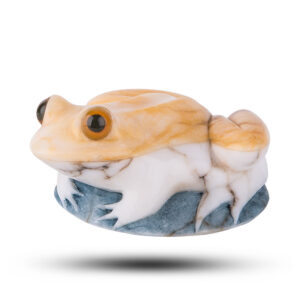 Статуэтка из камня «Лягушка» Камень ангидрит