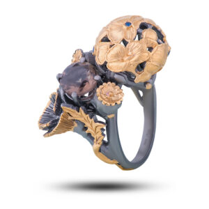 Кольцо «Мила», камни раухтопаз, фианит, размер 17