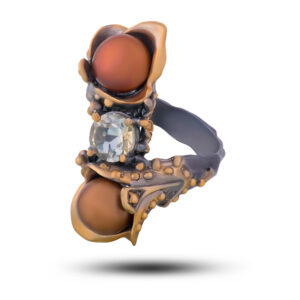 Кольцо «Дуэт», жемчуг, цитрин, размер 18