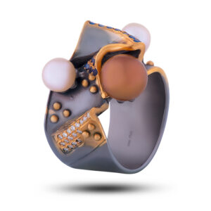 Кольцо «Дали», жемчуг, шпинель, фианит, размер 17,25