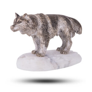 Статуэтка из камня «Волк» Камень ангидрит