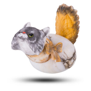 Фигурка из камня «Кот Мозаика» Камень ангидрит