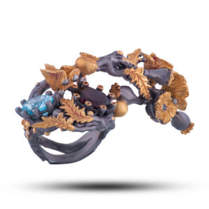 Кольцо «Маки», камни гранат, топаз, шпинель, фианит, размер 17,5