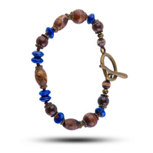 Браслет из агата и лазурита, 22 см, Арт. 80903