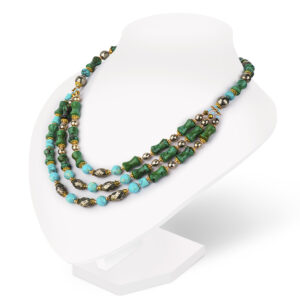 Колье «Нефертити», камни бирюза, туркенит, пирит, 48 см