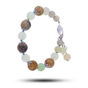 Браслет «Жасмин» из камня нефрит, 19 см