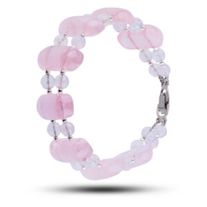 Браслет из розового кварца, 18,5 см, Невеста, Арт. 81060