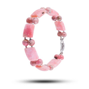Браслет «Эдельвейс», камень родохрозит, 18,5 см