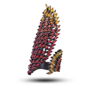 Кольцо с камнем сапфир, размер 17,5