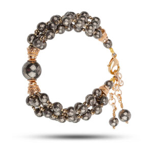 Браслет «Лео» из камня пирит, 18 см